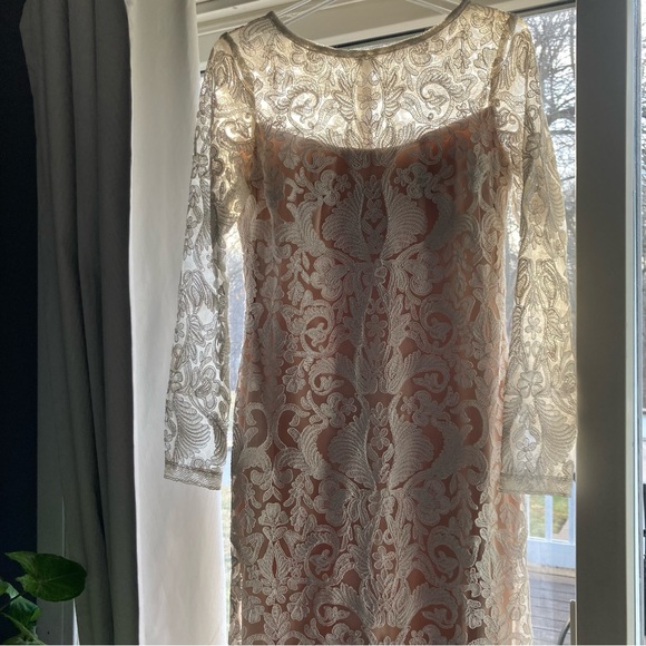 Tadashi Shoji Lace Overlay Gown - Picture 7 of 9